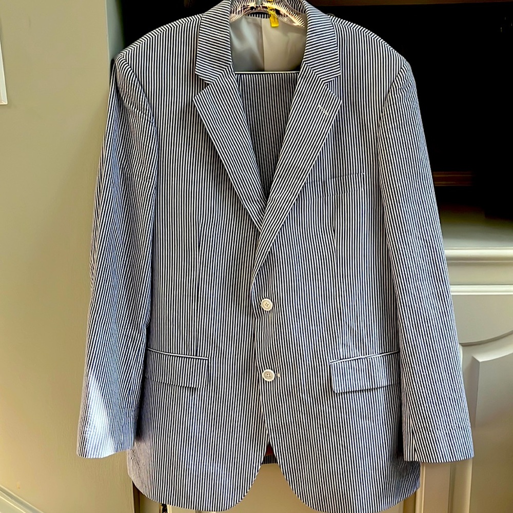 Pinstripe Allen Flusser Summer Suit 💙
